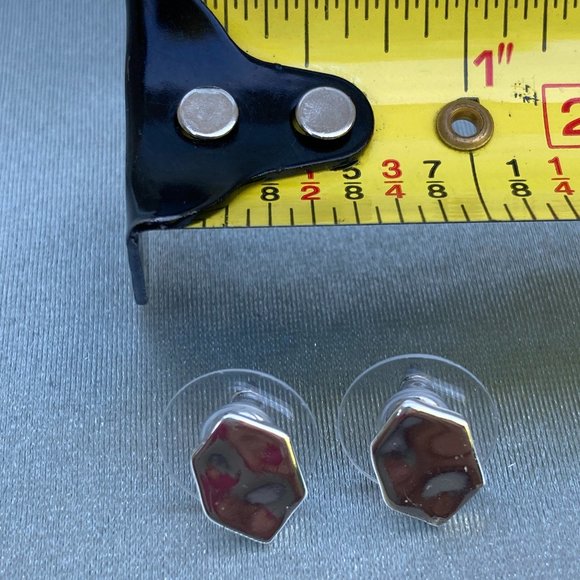 Silver Tone Stud Earrings - Brand New - Picture 7 of 7